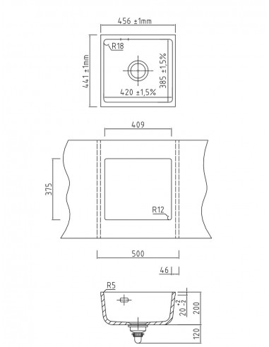 SYSTEMCERAM MERA 42 U Ceramic Kitchen sink