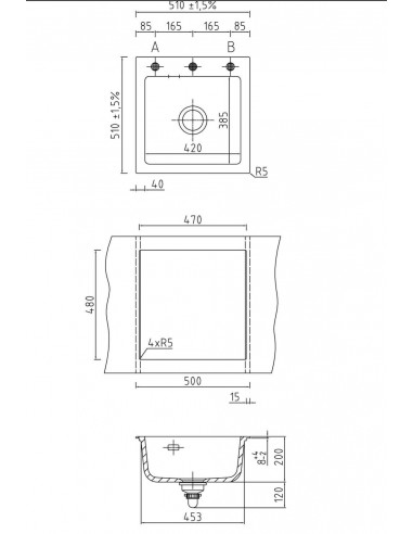 SYSTEMCERAM MERA 51 Ceramic Kitchen sink