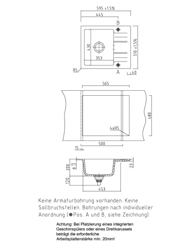 Systemceram GENEA 60 Ceramic Kitchen sink 5097