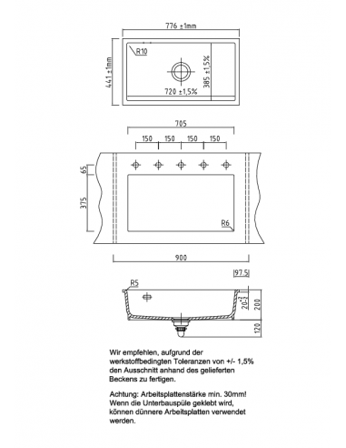SYSTEMCERAM Systemceram MERA 80 U Cermic Kitchen sink 5370