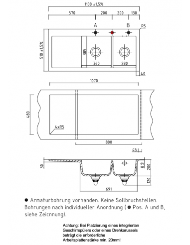 SYSTEMCERAM MERA DOUBLE Ceramic Kitchen sink 5078 5079