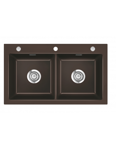 SYSTEMCERAM MERA TWIN Ceramic Kitchen sink 5062