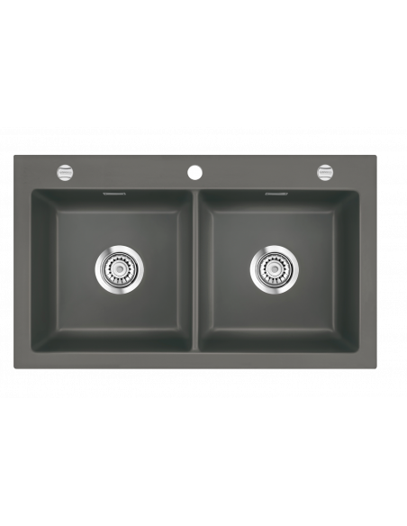 SYSTEMCERAM MERA TWIN Ceramic Kitchen sink 5062
