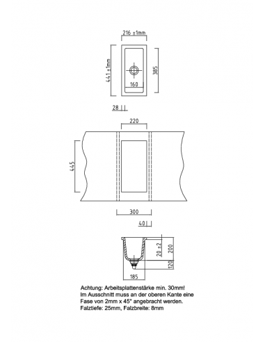 copy of SYSTEMCERAM Mera 24  FITTED SINKS