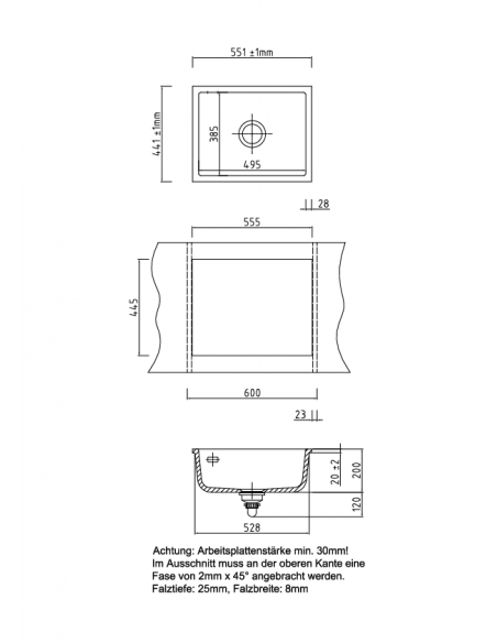 Systemceram MERA 57F Ceramic Flushmount Kitchen sink 5557