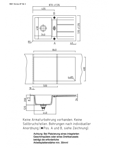 Systemceram GENEA 87 Ceramic Kitchen sink 5091
