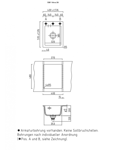 Systemceram MERA 39 Ceramic Kitchen sink 5061