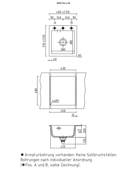 Systemceram MERA 46 Ceramic Kitchen sink 5056