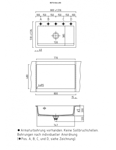 SYSTEMCERAM Systemceram MERA 80 ceramic Kitchen sink 5070